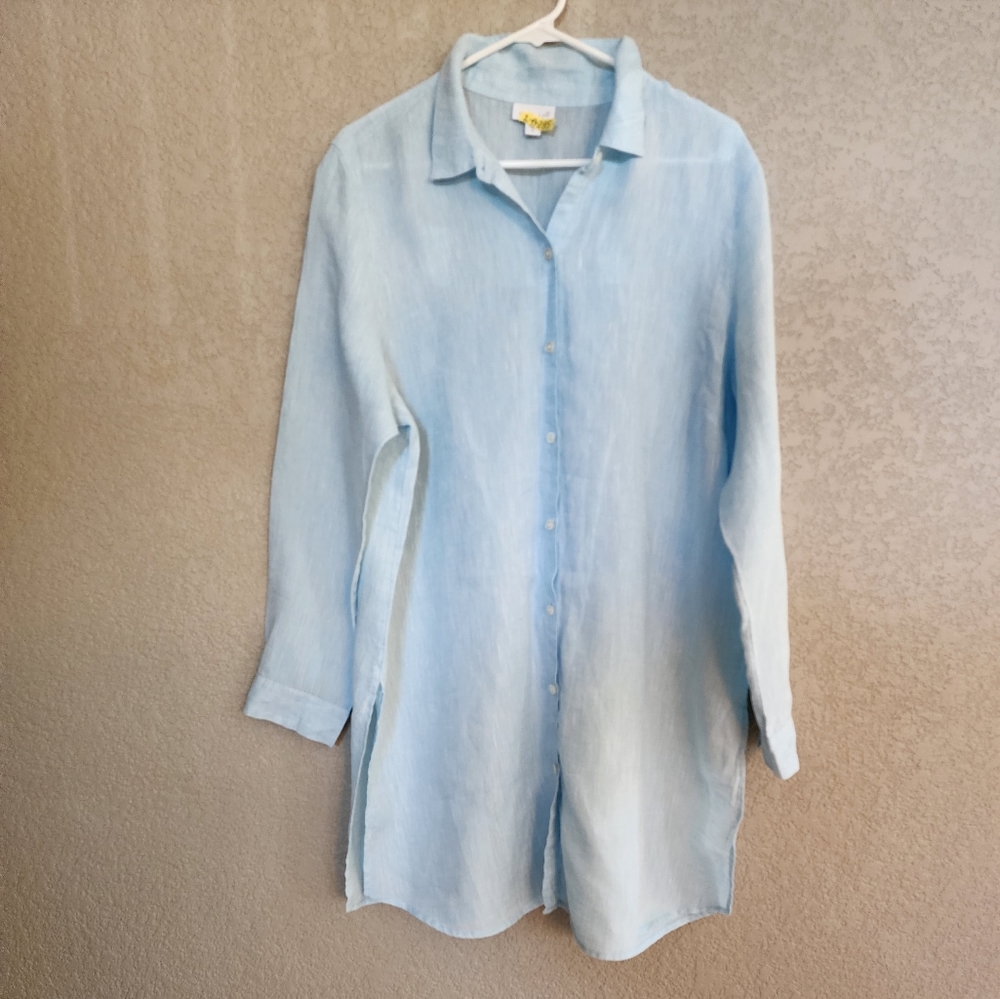 J. Jill love linen style tunic button down shirt size XL